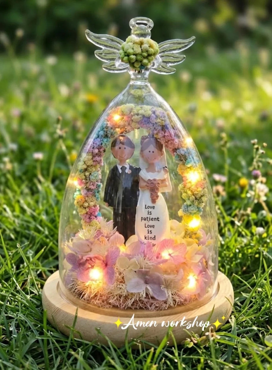 保鮮花發光瓶・結婚系列(款式 1)